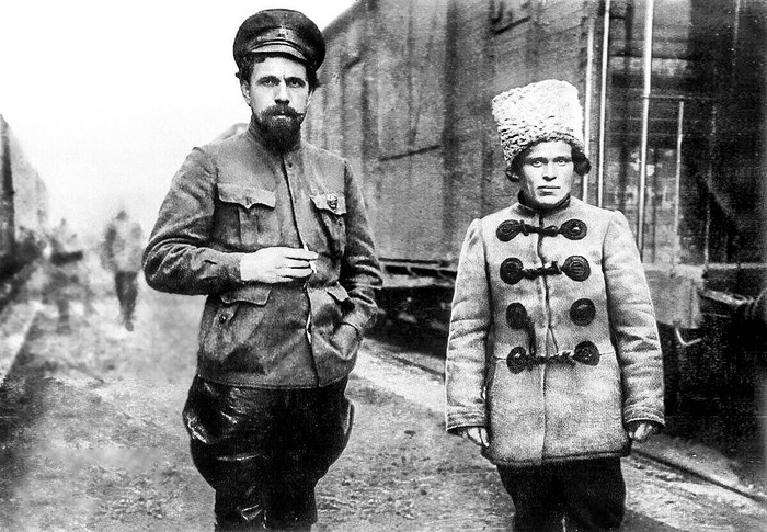 Ukrainian People's Republic, 1918. - Nestor Makhno, Dybenko, Historical photo, Revolutionaries
