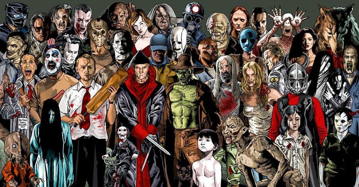 40 персонажей из фильмов ужасов 2000х годов, Постер, Фильмы ужасов, 2000-е.
