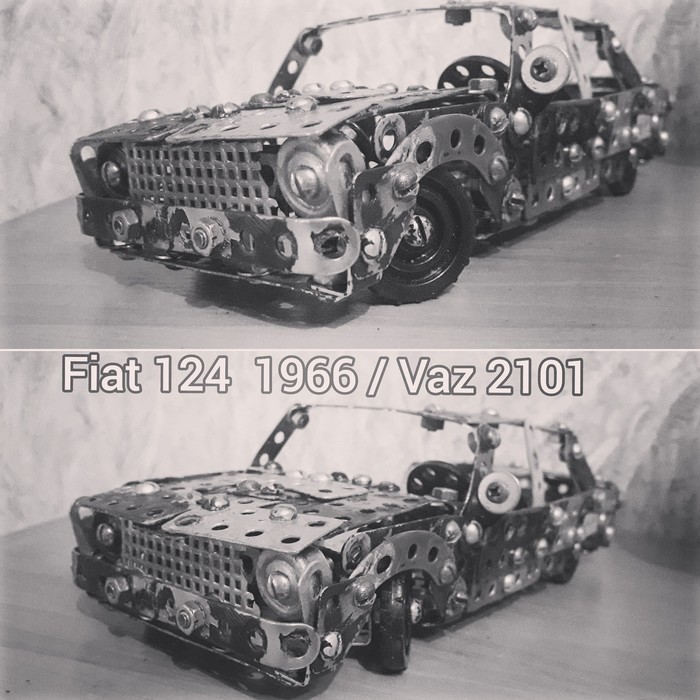 Fiat 124 / basin kopeck from a metal constructor in the process of assembly - My, AvtoVAZ, Vaz-2101, Zhiguli, Lada, Fiat, Penny, With your own hands, Auto