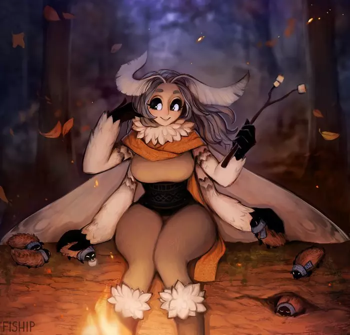 Happy October yall - Matilda Fiship, Мотылек, Monster Girl, Арт