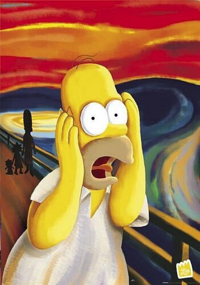 When I found out that kondrashka today! - Edvard Munch, Edvard Munch Creek, The Simpsons, Scream, Painting