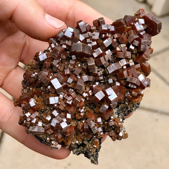 Beautiful specimen of crystalline vanadinite - , Minerals, Geology, Morocco, Crystals