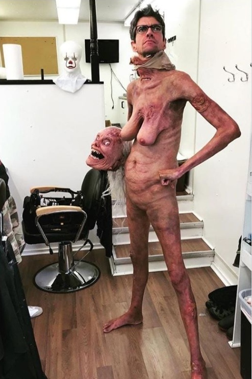 Javier Botet on the set of It: Part 2 - NSFW, It, , Boobs