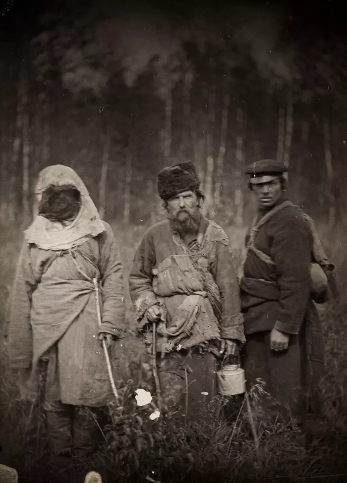 Escaped convicts, Siberia, 1885 - Retro, Российская империя, Convicts of the Empire, , The photo, Portrait, Fugitive