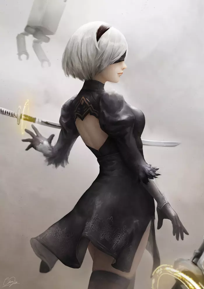 2B by Cheesewoo - Art, NIER Automata, NIER, Games, Yorha unit No 2 type B, Pixiv, Images, Cheesewoo