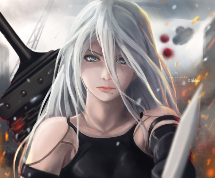 Nier A2 , Nier Automata, NIER, , Yorha unit no 2 type A, Pixiv, X-kulon