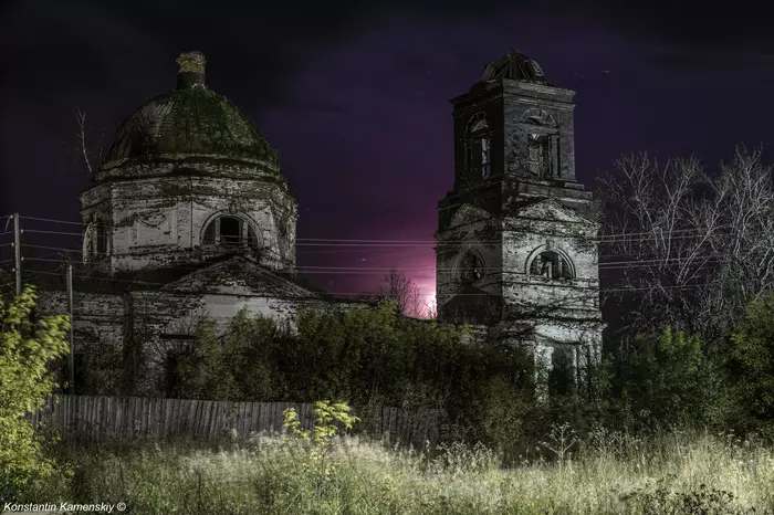 Abandoned church - My, Night, beauty, Permian, Landscape, The photo, Autumn, Church, Abandoned