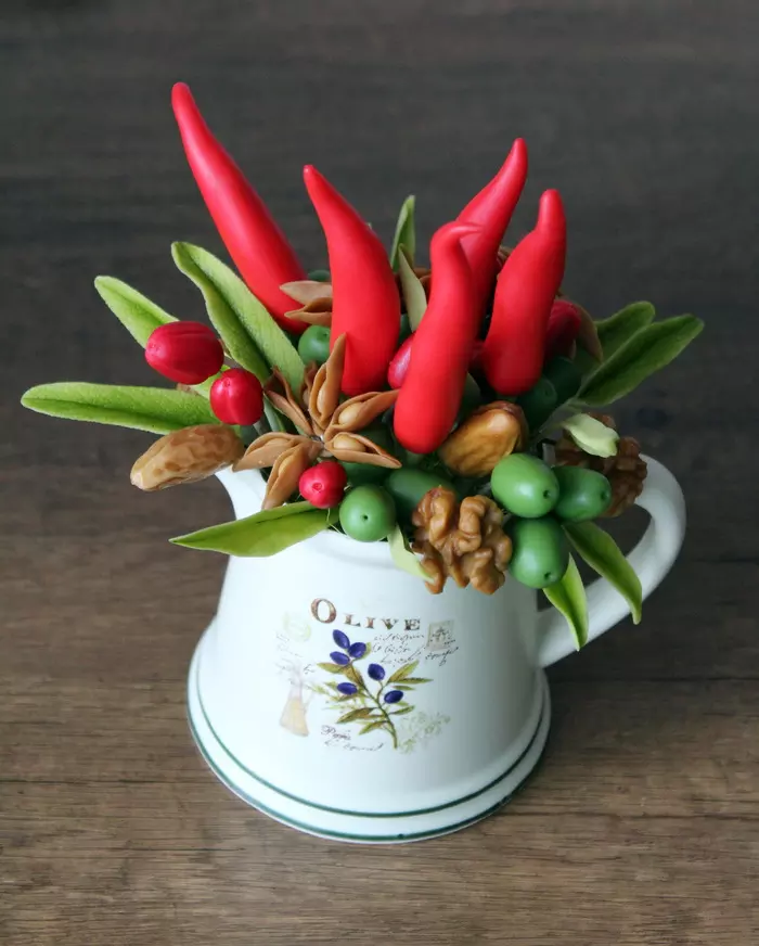 spicy olives - My, gravy boat, Лепка, Polymer clay, Longpost