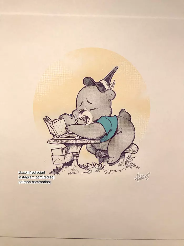 InkTober 2019 09 - My, Redisoj, Inktober, Art, Images, Drawing, The Bears, Animals