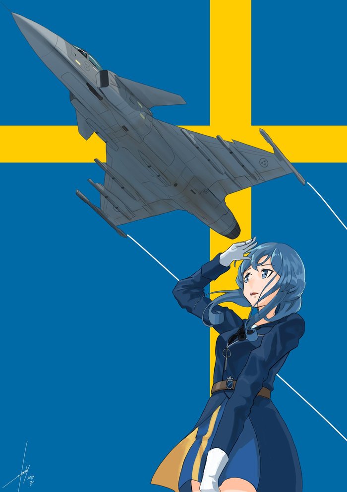Gotland  Saab JAS-39 Gripen (: Utachy) Kantai Collection, , Anime Art, Gotland, Saab JAS 39 Gripen