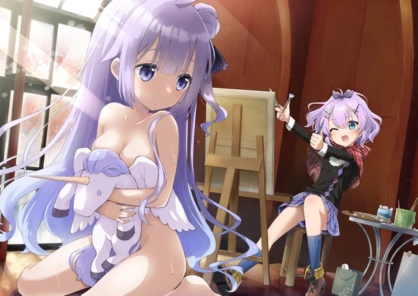 Listen, Javelin, do I have to pose naked? - NSFW, Azur lane, Javelin, Hms Unicorn, Anime art, Anime, Art