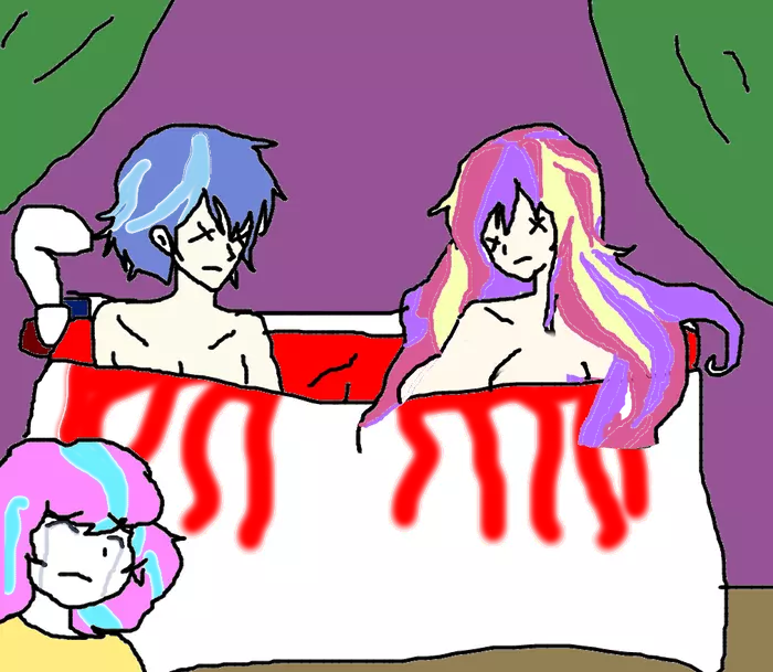 Death of Shining Armor and Princess Cadance - My little pony, Shining armor, Princess cadance, Flurry heart, Bath, Parents, Semi-Grimdark, Humanization