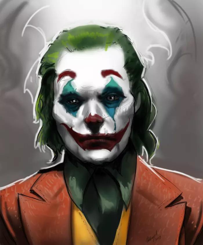 Joker - My, Joker, Joaquin Phoenix, Digital drawing, Fan art, Drawing, Movies, Supervillains, Dc comics