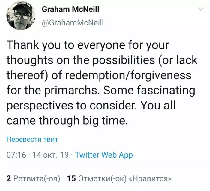 Return of the Primarch - Graham McNeill, Twitter, Warhammer 40k, Primarchs