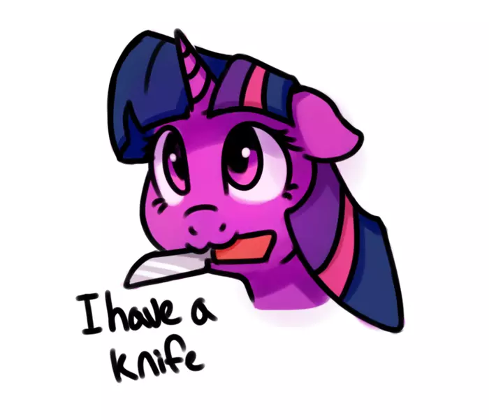 She'll cut you - My Little Pony, Twilight sparkle, Нож, Thefloatingtree