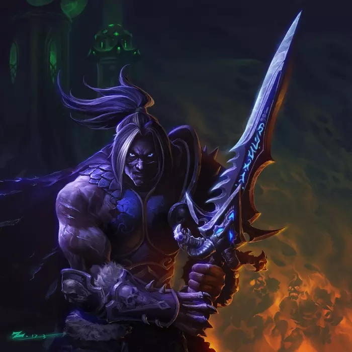 Varian Wrynn as a death knight. - Wow, Warcraft, Blizzard, Game art, Art, Creation, Varian Wrynn, Yulong Zhang, World of warcraft