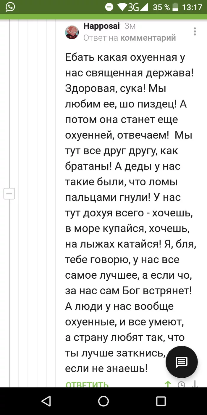 Гимн России в адаптации - Скриншот, Комментарии на Пикабу, Гимн, Россия, Мат