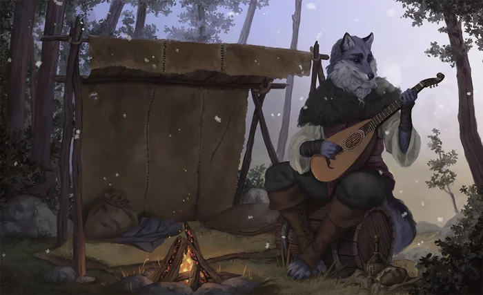 Campfire music - Raventenebris, Furry, Art, Nature