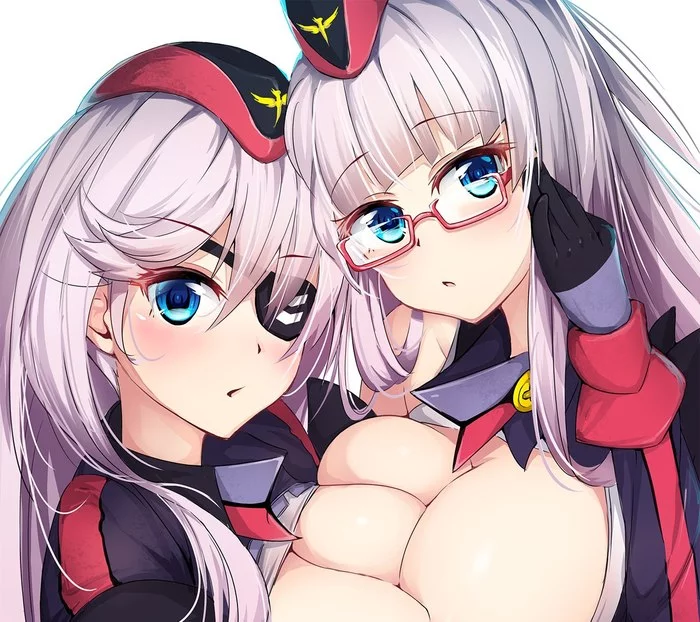 Gneisenau & Scharnhorst - NSFW, Azur lane, Gneisenau, Scharnhorst, Anime art, Anime, Art