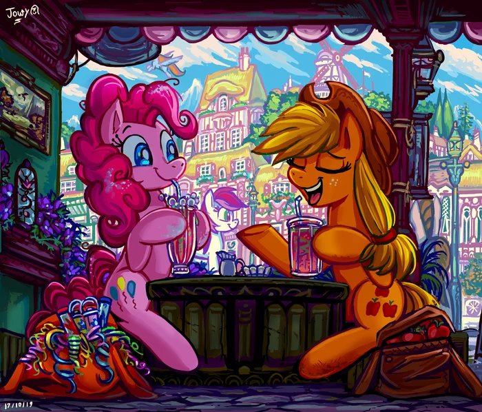 Slice of Equestria - My little pony, PonyArt, Applejack, Pinkie pie, Roseluck, Jowybean