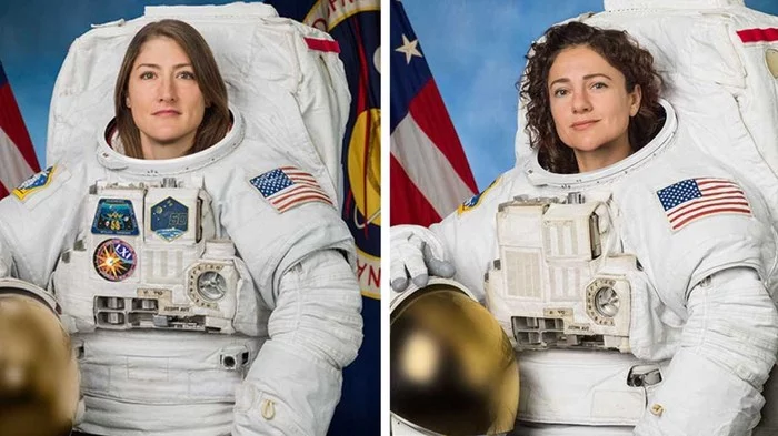 For the first time in history, two women went into outer space from the ISS. - ISS, Female, Space, Women