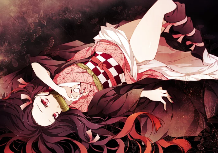 Nezuko Kamado - Anime, Art, Anime art, Nezuko Kamado, Kimetsu no yaiba, Pixiv