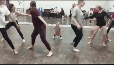 Little fitness trainer - Gym, Fitness, Sport, Dancing, Pilates, Children, Milota, GIF