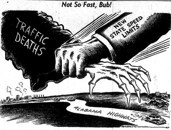 Не так быстро, парень, США, 1951 год - Ретро, Пропаганда, США, Алабама, Хайвей, Шоссе, ПДД, Ограничения скорости