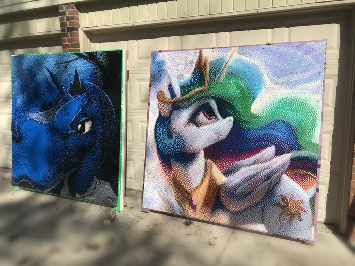 Celestia and Luna on a LEGO mosaic - My little pony, Princess celestia, Princess luna, John joseco, Mosaic, Lego