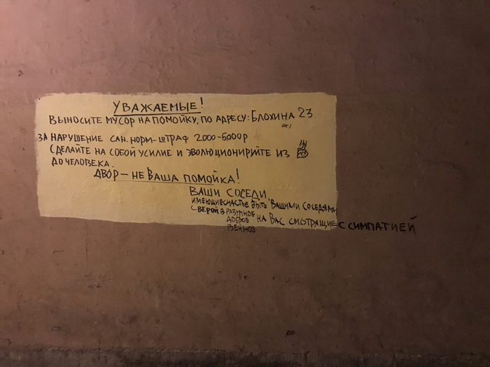 Отчаянный крик души во дворе Петербурга