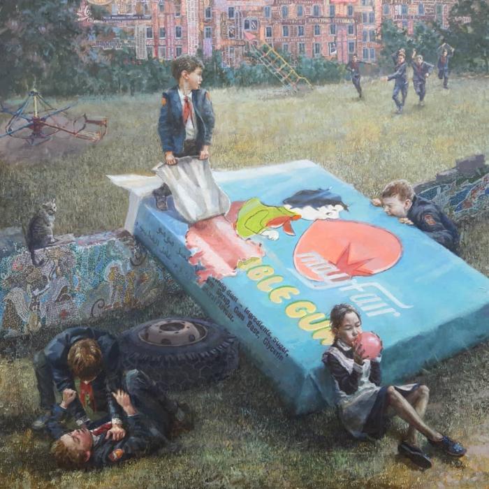 It's a bubblegum! - Andrey Shatilov, Painting, Art, Gum, Pioneers, the USSR