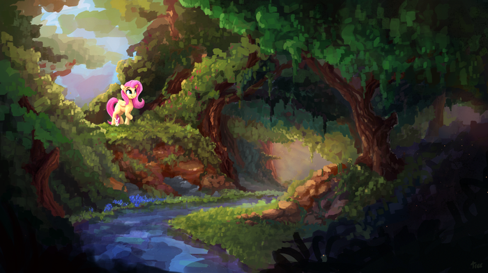 An Adventure My Little Pony, Fluttershy, Angel Bunny, , Thefloatingtree