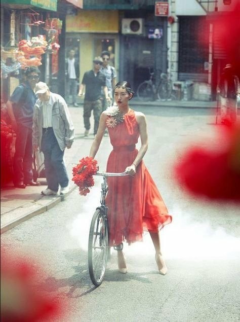 Lady from Beijing - China, Beijing, Girls, A bike