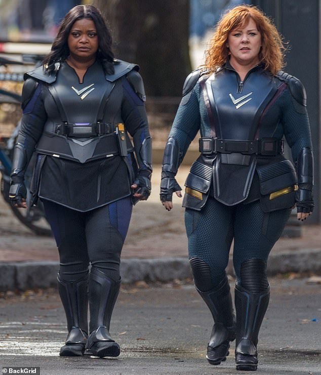 Photo from the filming of Thunder Force, in which Octavia Spencer and Melissa McCarthy play superheroines - Melissa McCarthy, Comedy, Netflix, Action, Super abilities, Superheroes