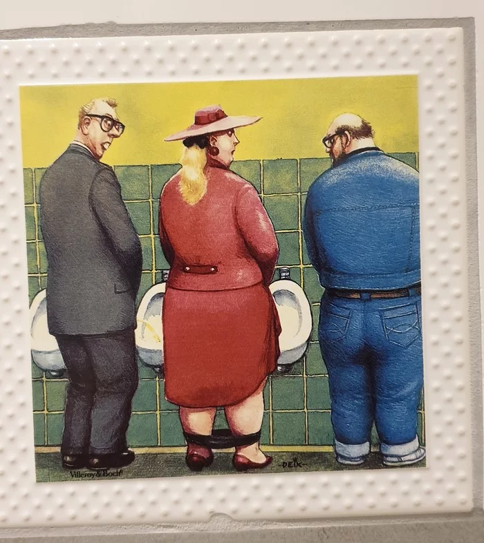 Outhouse humor. - Humor, Longpost, Beer, Toilet, Caricature, Ceramic tile, My
