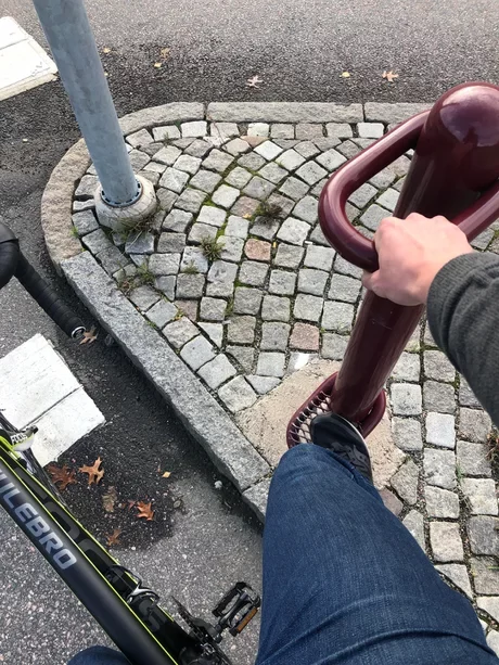 Sweden has special racks for cyclists at intersections - Sweden, Cyclist, Convenience, The photo