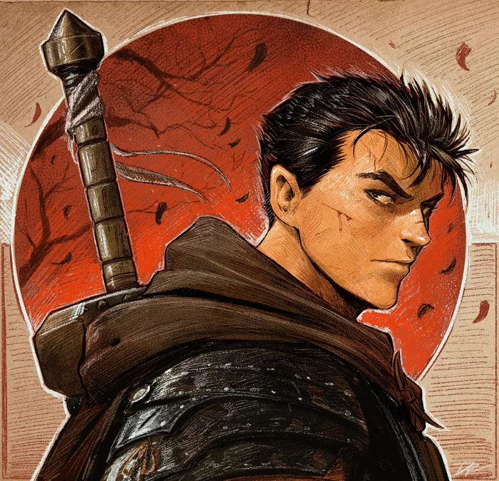 Guts and Casca - Guts, Helmet, Berserk, Manga, Anime, Art, Drawing, Dave Rapoza