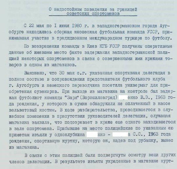 Как футболистов поймали на краже джинсов в Германии, 1980 Футболисты, Кража, Архив, КГБ, УССР, ФРГ