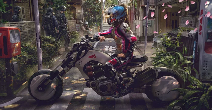 Alley - Art, Drawing, Girls, Moto, Eddie Mendoza