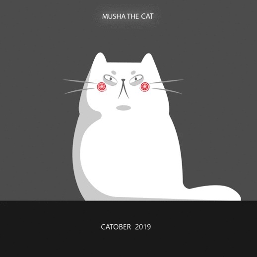 Мой котябрь Кот, Иллюстрации, Иллюстратор, Рисунок, Длиннопост, Гифка