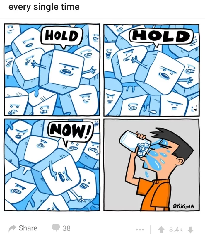 Hold on! - Ice, Humor, Cup