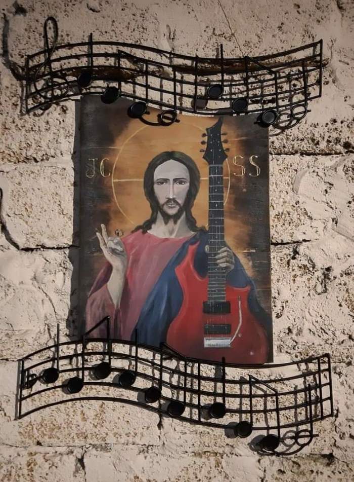 Jesus Christ Superstar. Burnt plywood, acrylic paints, music welding. - Jesus Christ, Rock'n'roll, Rock, My, Painting