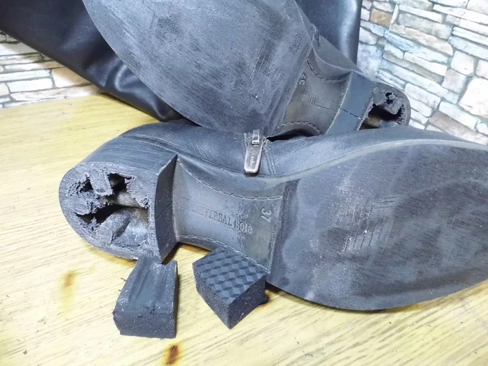 About filling the grids and heels when installing heels. Microporous rubber. - My, Shoe repair, Material, Longpost