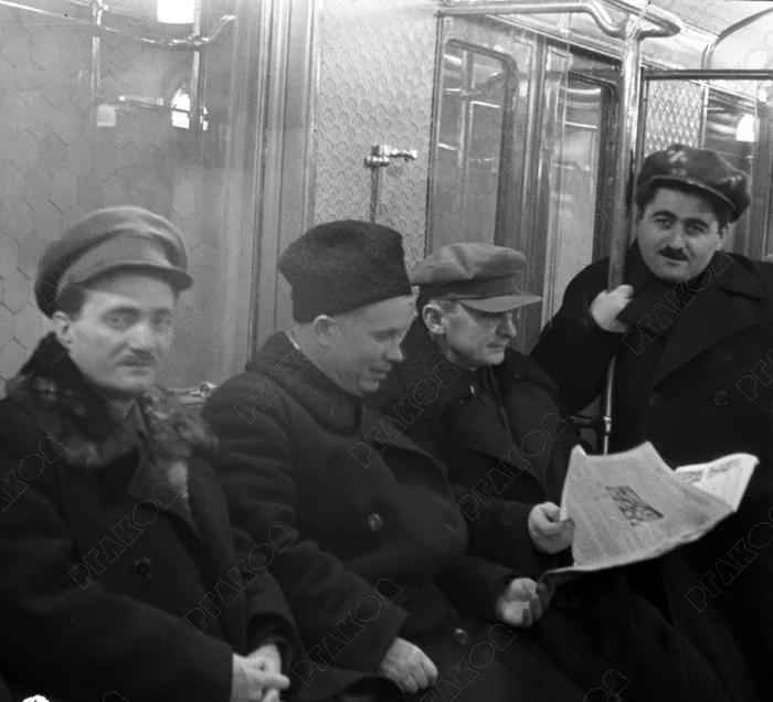 Nikita Khrushchev in the Moscow metro (1935) - My, Archive of film and photo documents, the USSR, Nikita Khrushchev, Moscow Metro, Story