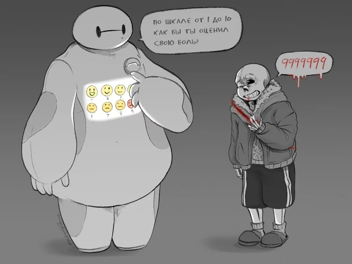This was supposed to be funny... - City of heroes, Undertale, Crossover, Comics, Translation, Translated by myself, Sans, Baymax