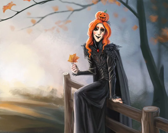 Pumpkin - My, Photoshop, Digital, Art, Drawing, Characters (edit), Halloween, Autumn, Illustrations