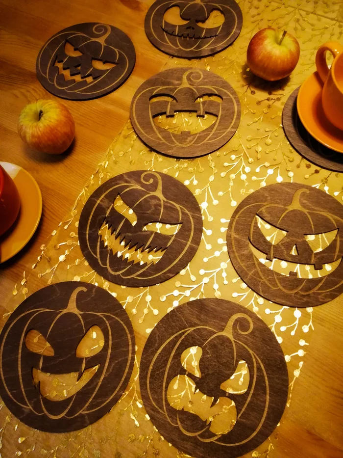 Halloween pumpkins - My, Halloween, Halloween pumpkin, Laser cutting, Decoration, Longpost