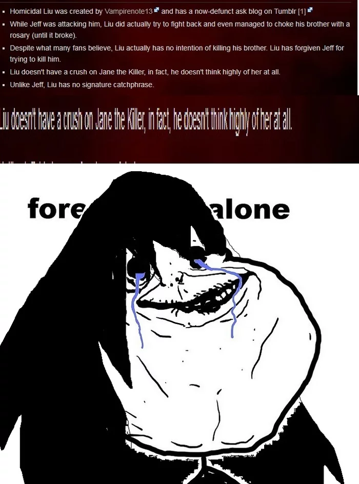 Jane - Forever Alone - Creepypasta Art, Forever alone