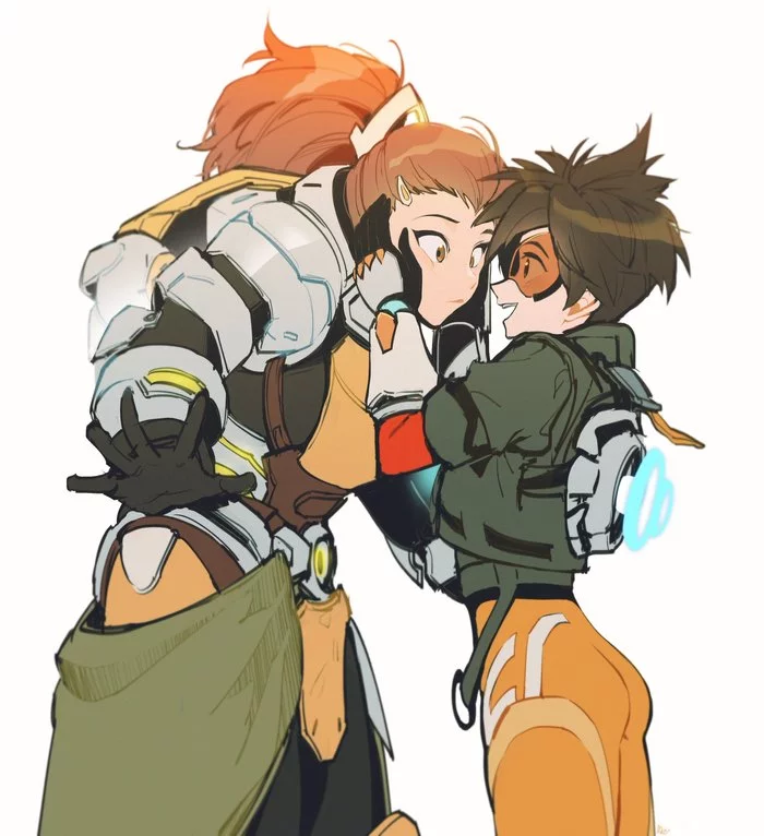 А ты подросла! - Overwatch, Tracer, Brigitte, Maro_chick, Арт