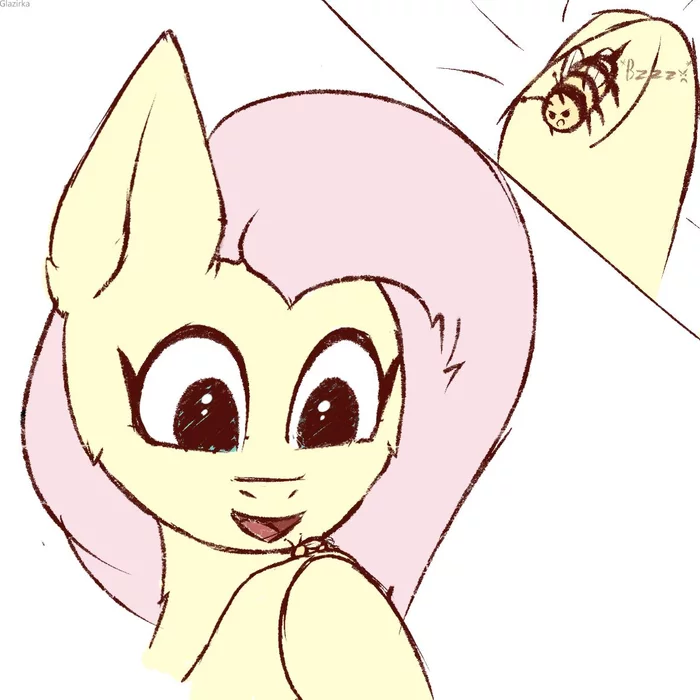 Bzzzzzzzzz - My little pony, Fluttershy, Bees, Glazirka